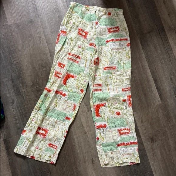 Colorful Patterned Linen Pants - Picture 1 of 4